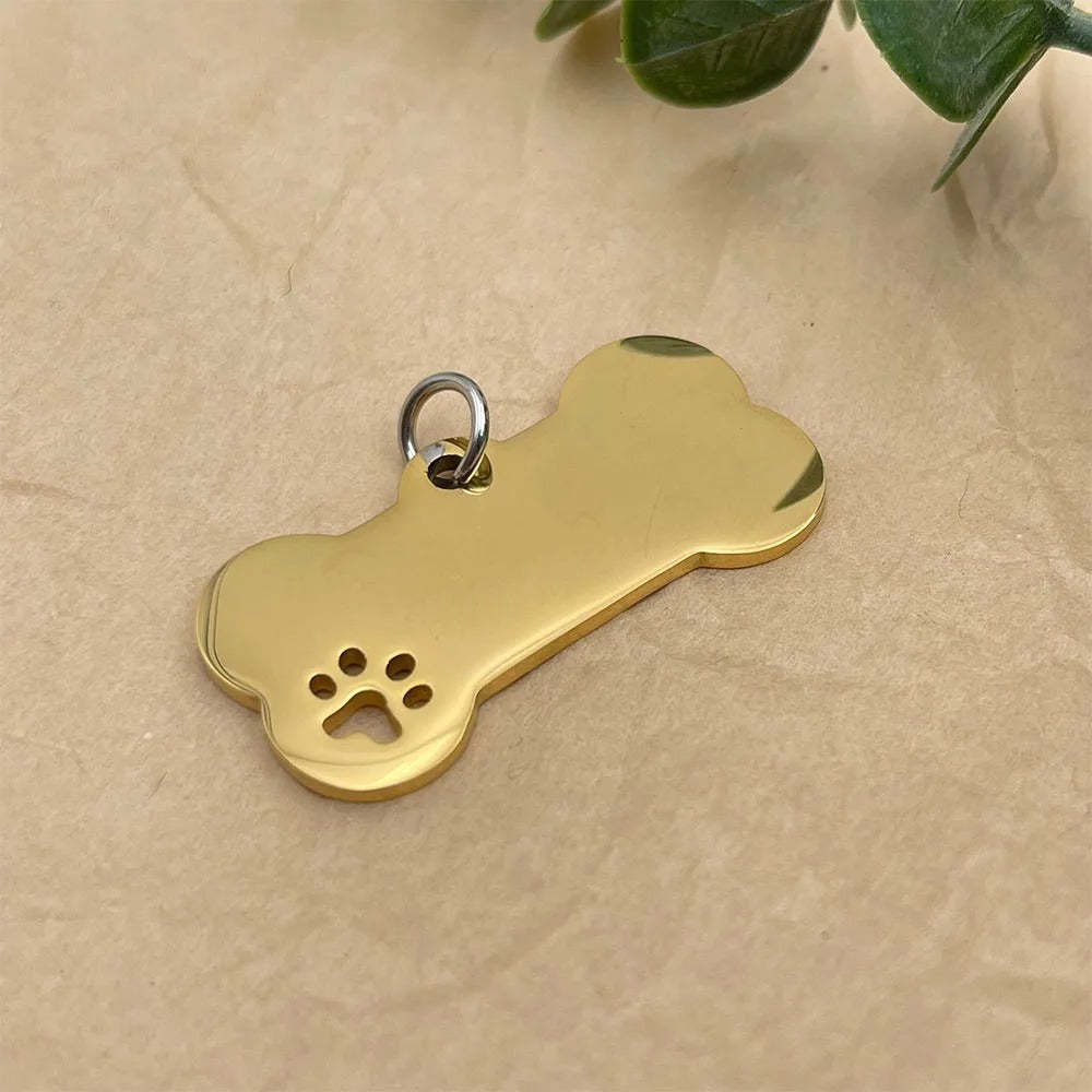 Personalized Pet Name Tag Pendant For Dog Collar-Paw Print Pad