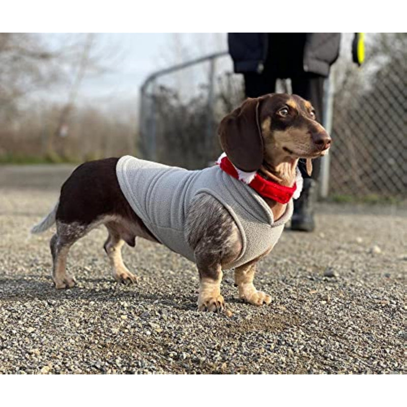Fleece Vest Dog Sweater Warm Pullover Fleece Dog Jacket-Paw Print Pad
