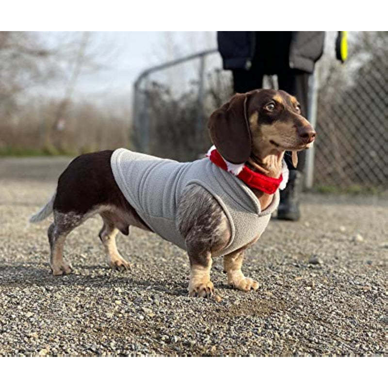 Fleece Vest Dog Sweater Warm Pullover Fleece Dog Jacket-Paw Print Pad