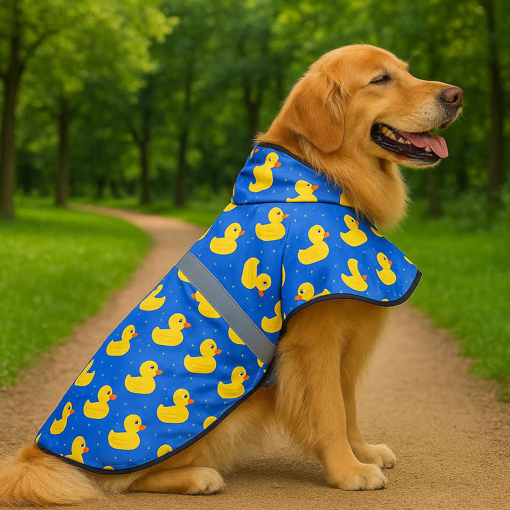 Reflective Adjustable Hooded Pet Rain Coat With Leash Hole