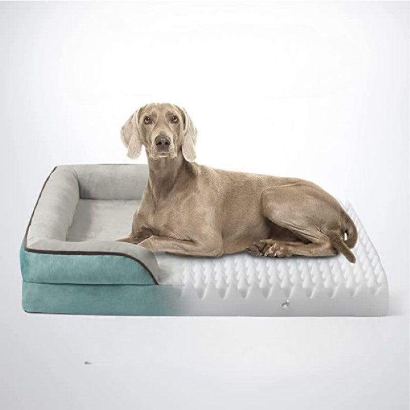 Plush Orthopedic Dog Bed With Bolstered Sides-Paw Print Pad