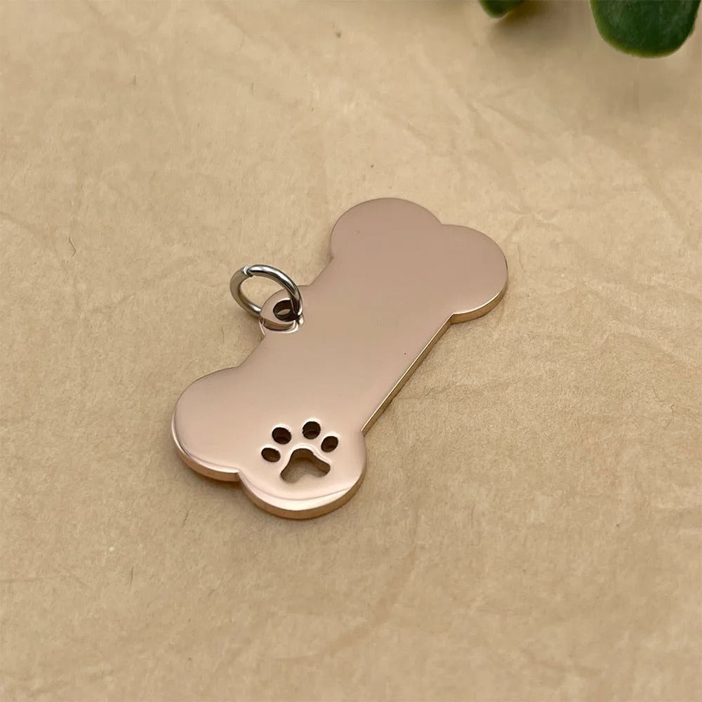 Personalized Pet Name Tag Pendant For Dog Collar-Paw Print Pad