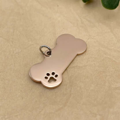 Personalized Pet Name Tag Pendant For Dog Collar-Paw Print Pad