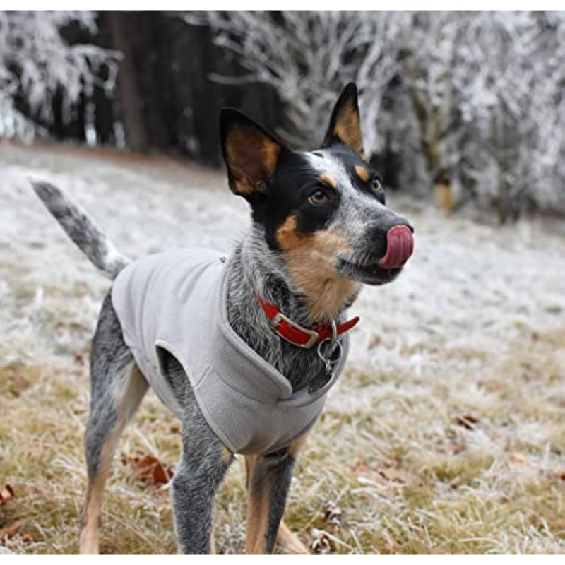 Fleece Vest Dog Sweater Warm Pullover Fleece Dog Jacket-Paw Print Pad