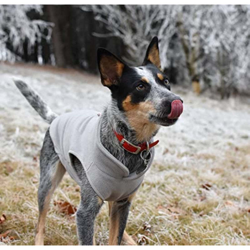 Fleece Vest Dog Sweater Warm Pullover Fleece Dog Jacket-Paw Print Pad