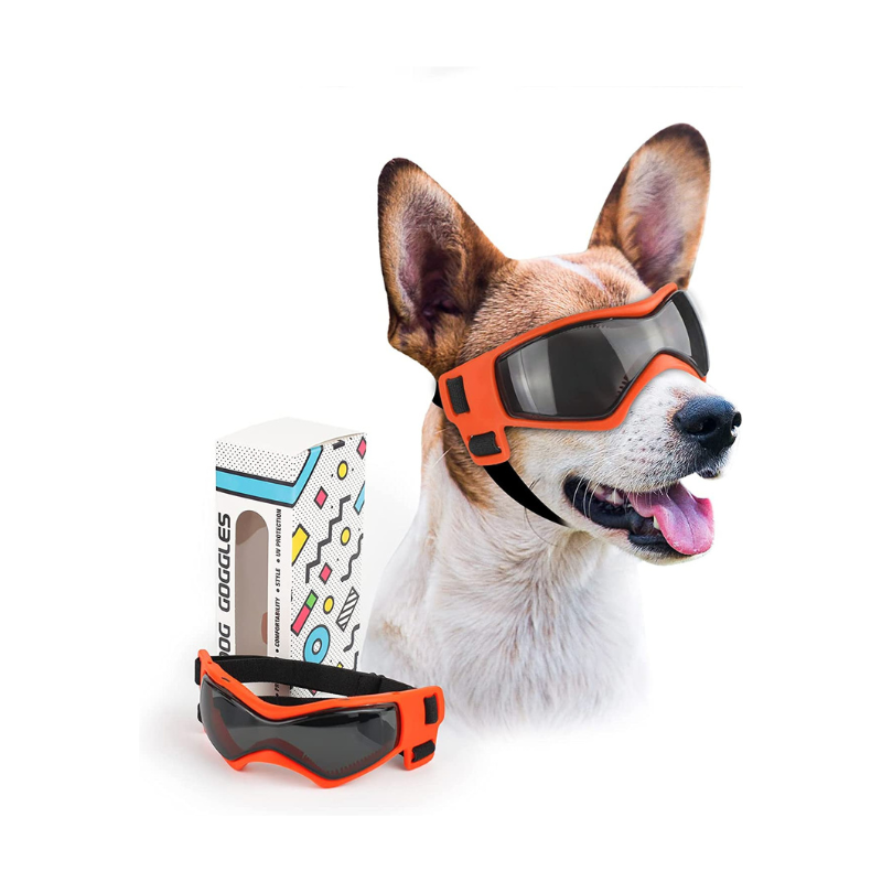 Dog Goggles Small Breed, UV Protection Dog Sunglasses For Medium Breed Dog Goggles For Medium Dog, Black-Paw Print Pad
