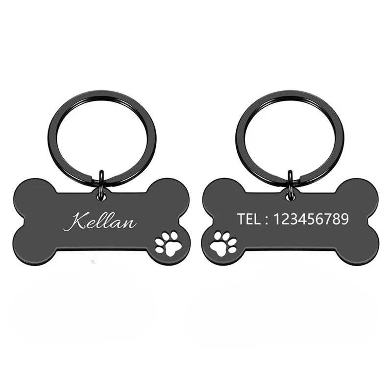 Classic Shape Custom Pet ID Tag For Dogs And Cats-Paw Print Pad