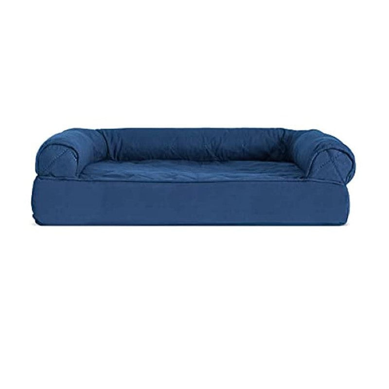 L Shaped Chaise Solid Slab Supportive Dog Bed-Paw Print Pad