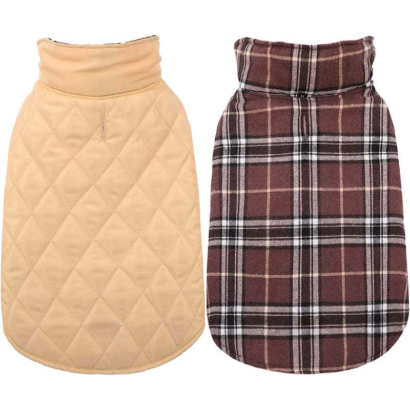 Warm Dog Coat, Reversible Dog Jacket Waterproof Dog Winter-Paw Print Pad