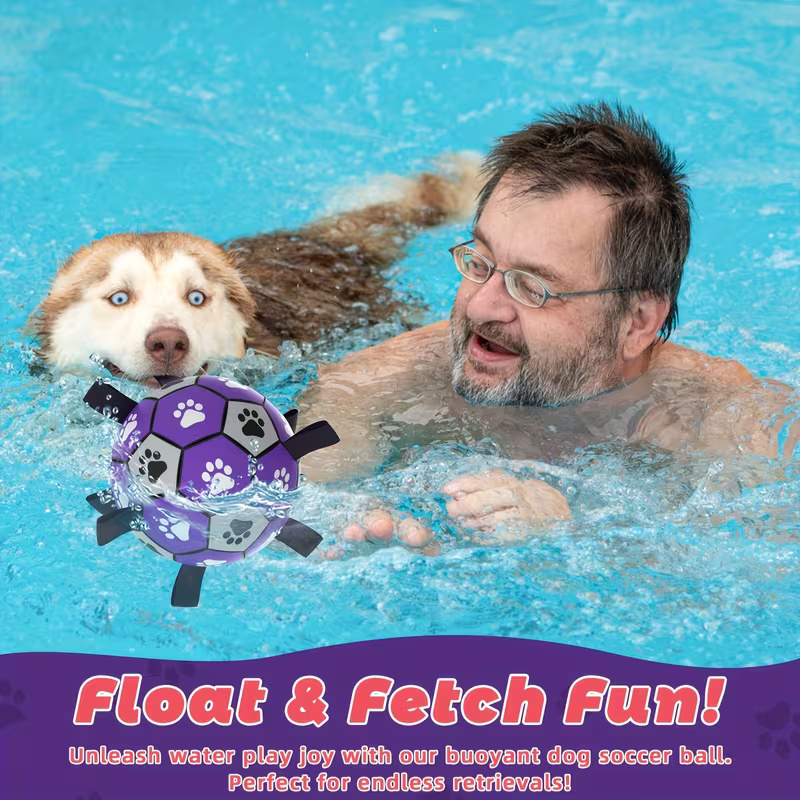 Chew Resistant Rubber Dog Ball With Paw Print Design