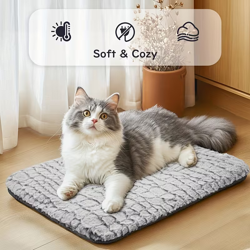 Ultra Soft Thermal Pet Bed Mat With Removable Cover