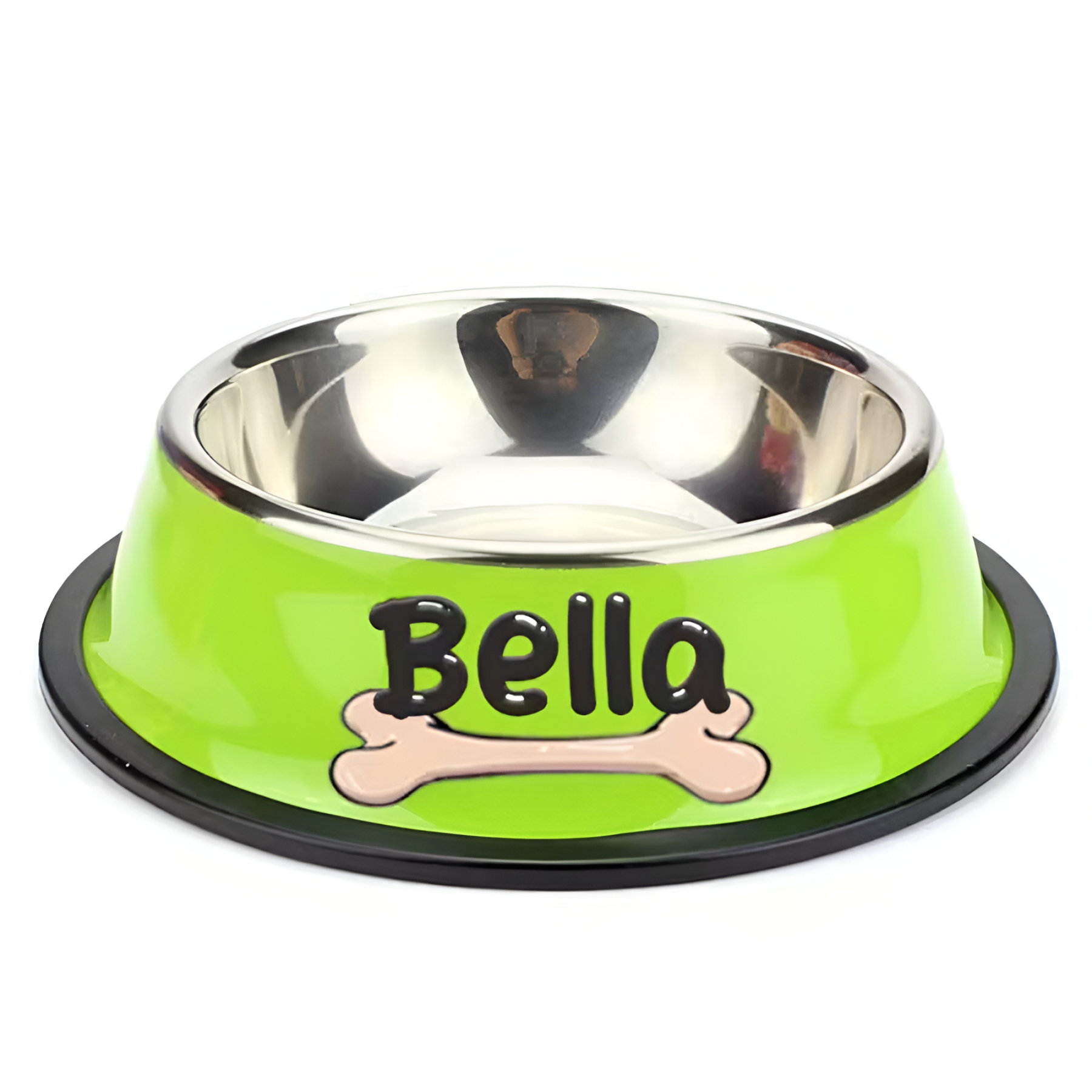 Steel Pet Bowl With Custom Name For Cats And Dogs