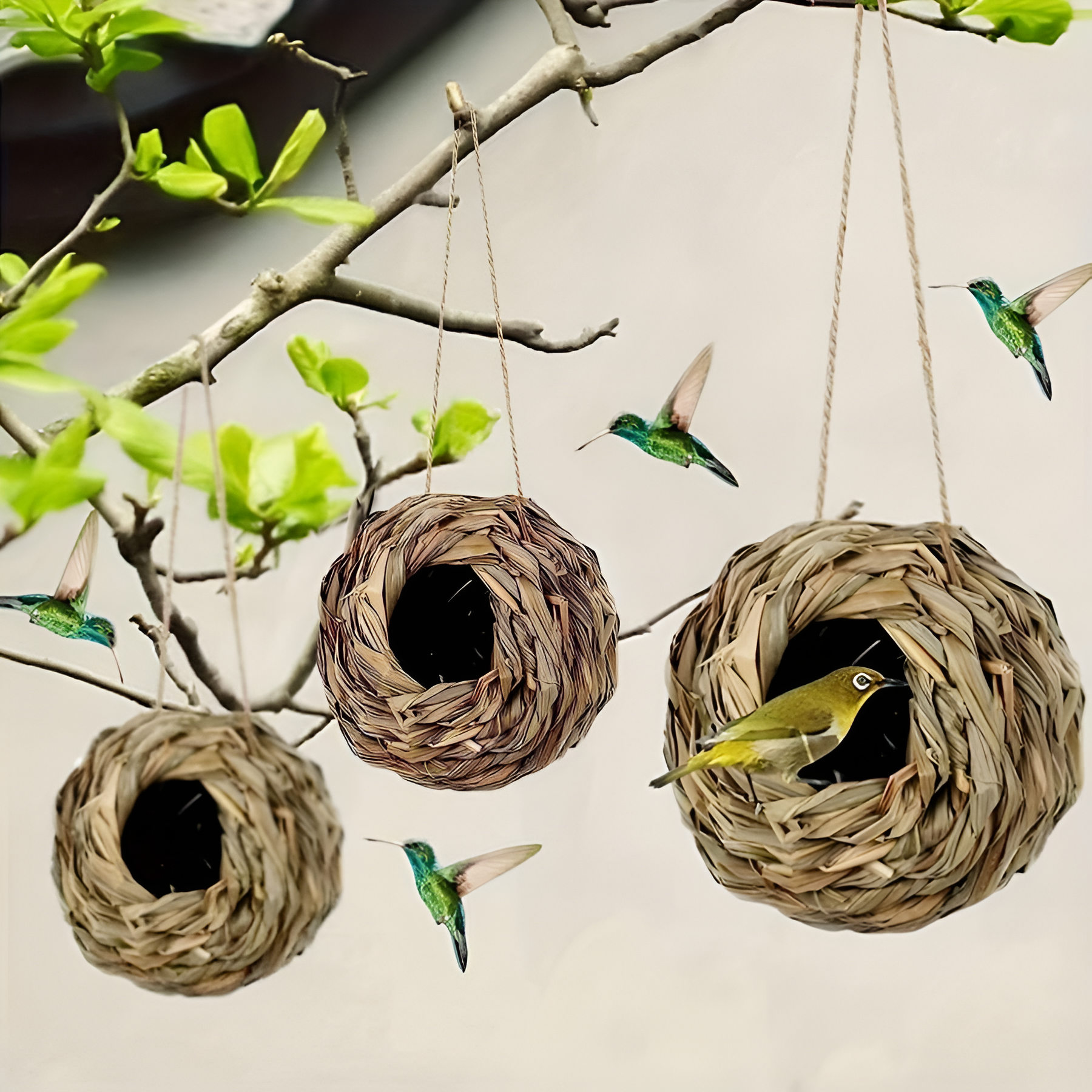 Handwoven Hanging Bird Nest House For Garden Outdoor Shelter