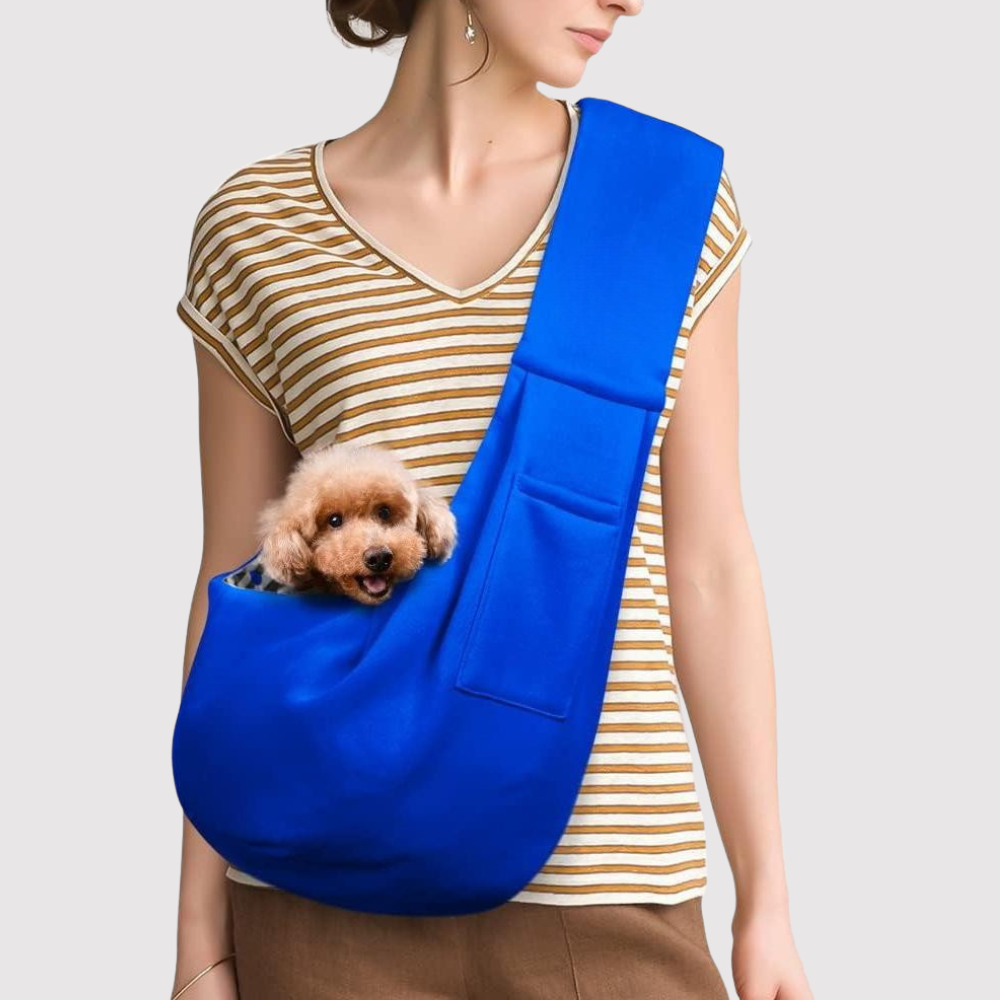 Small Dog Sling Carrier Zipper Pocket & Adjustable Strap