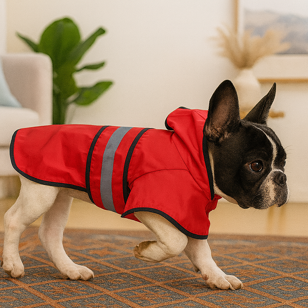 Reflective Adjustable Hooded Pet Rain Coat With Leash Hole