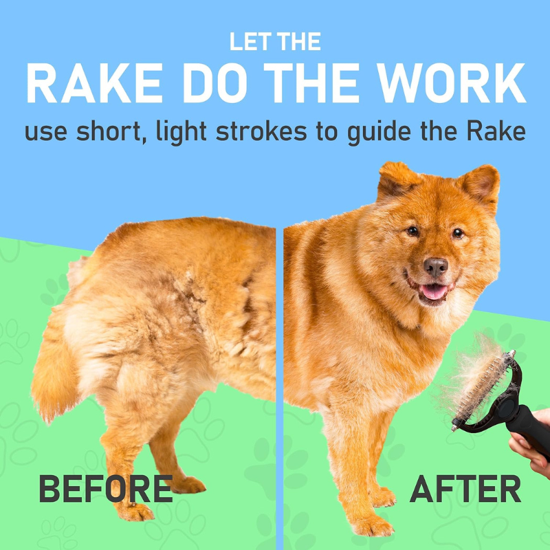 Dual Sided Pet Grooming Brush-Paw Print Pad