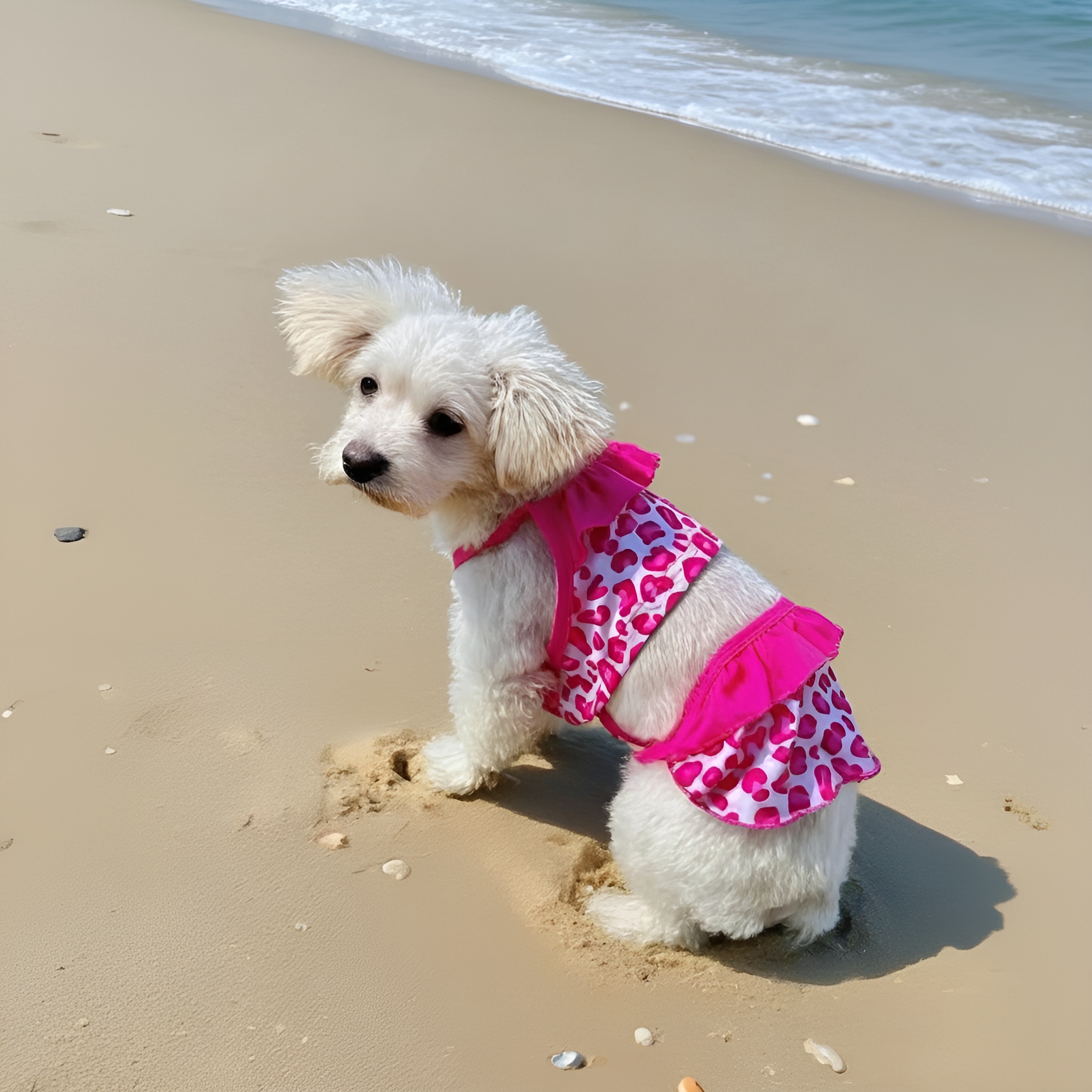 Spaghetti Strap Pet Dress With Ruffle Skirt For Dogs Summer Beach Outfit