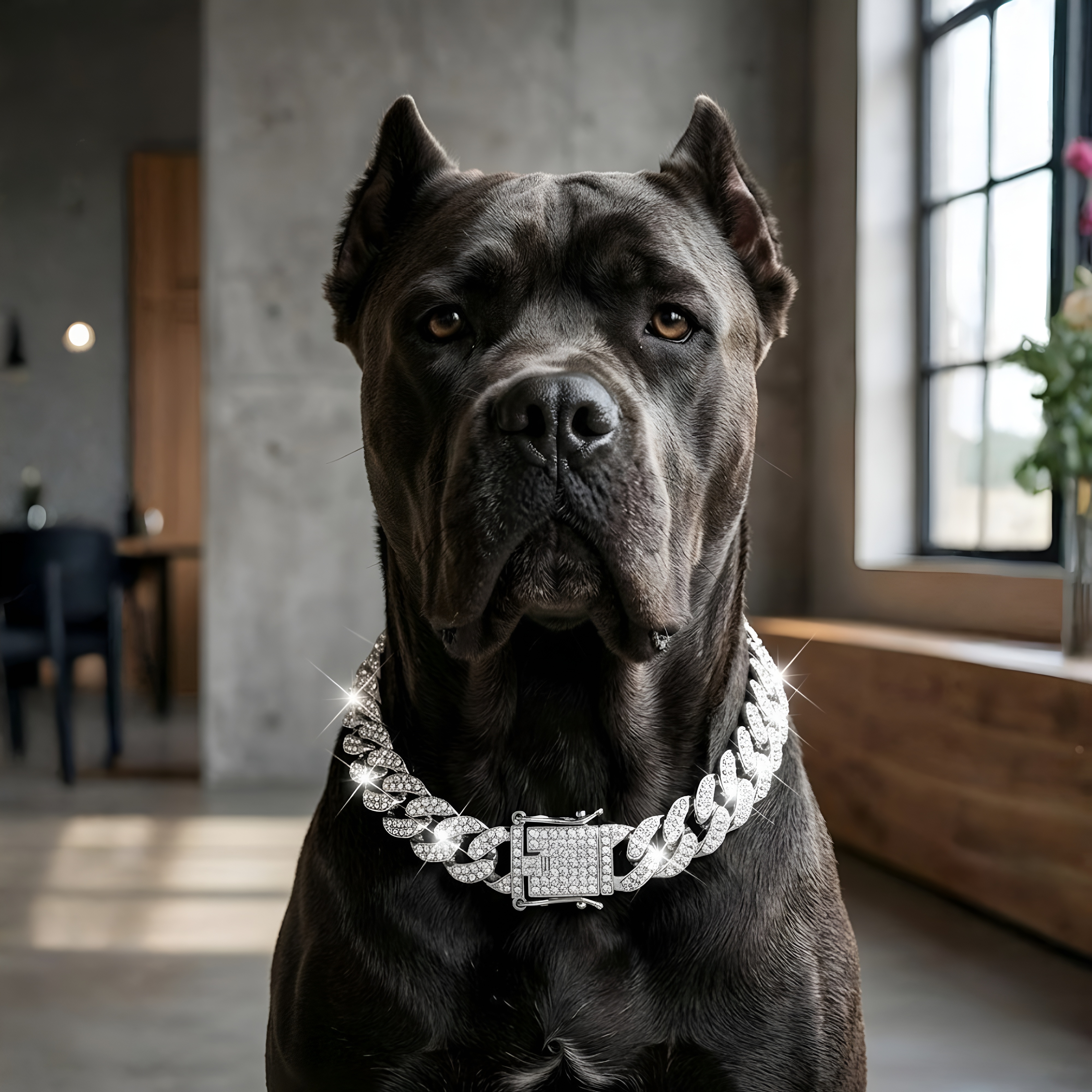 Stylish And Shiny Necklace Chain For Pet 