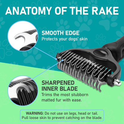 Dual Sided Pet Grooming Brush-Paw Print Pad