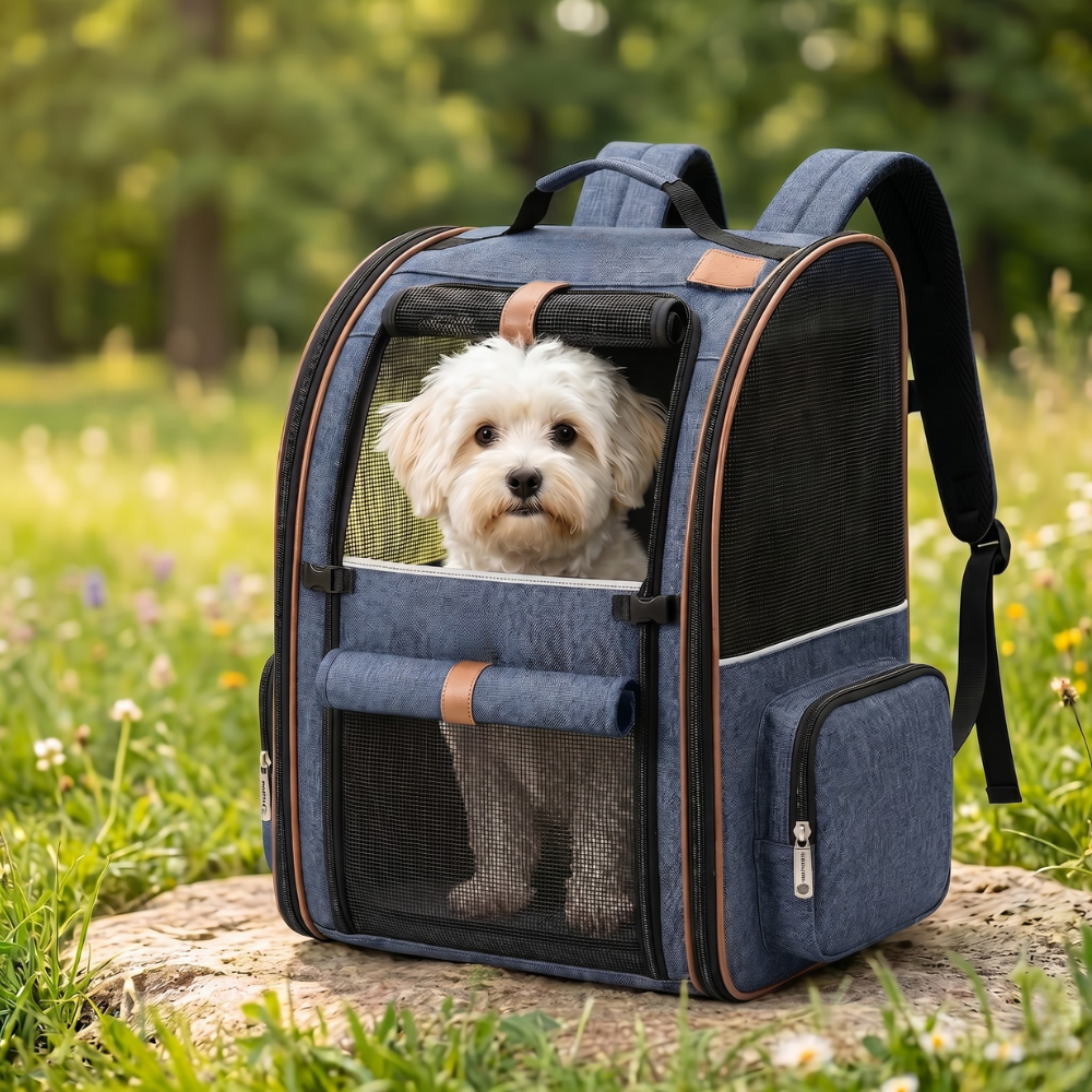 Expandable Pet Carrier Backpack With Sun Shade For Cats And Dogs