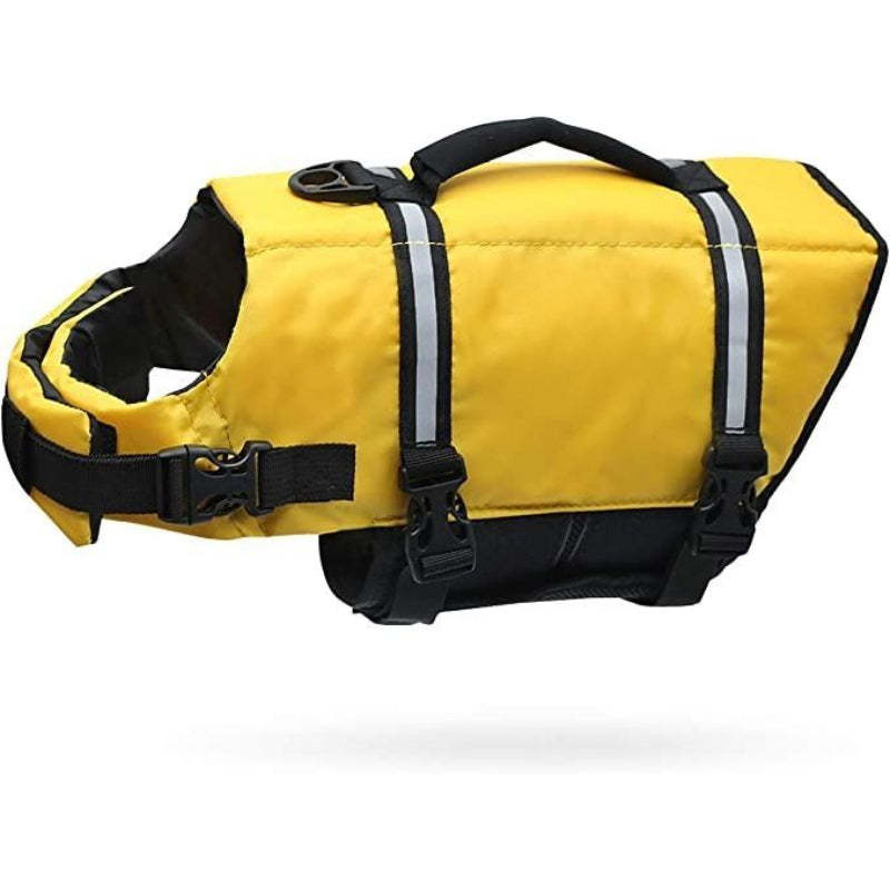 Ripstop Dog Life Vest, Reflective Adjustable Life Jacket For Dogs-Paw Print Pad