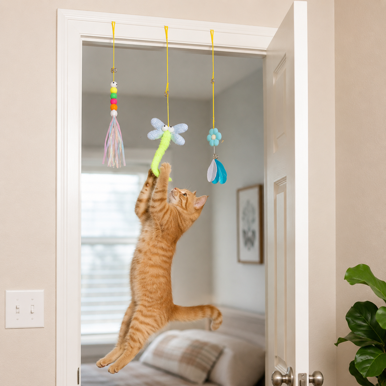 10 Pieces Interactive Cat Wand And Chasing Stick Toys For Indoor Cats And Kittens