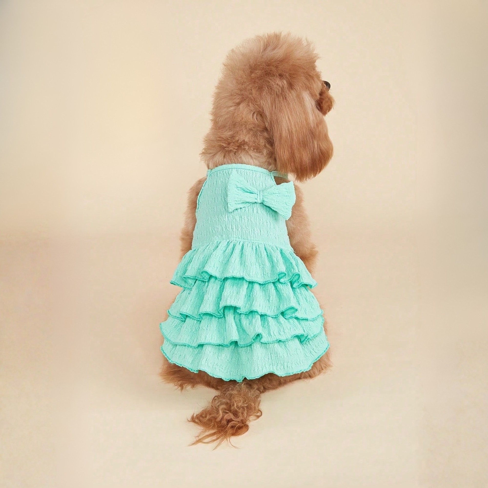 Candy Layered Pet Dress With Bow And Ruffle Soft Outfit
