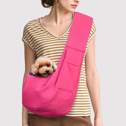 Small Dog Sling Carrier Zipper Pocket & Adjustable Strap