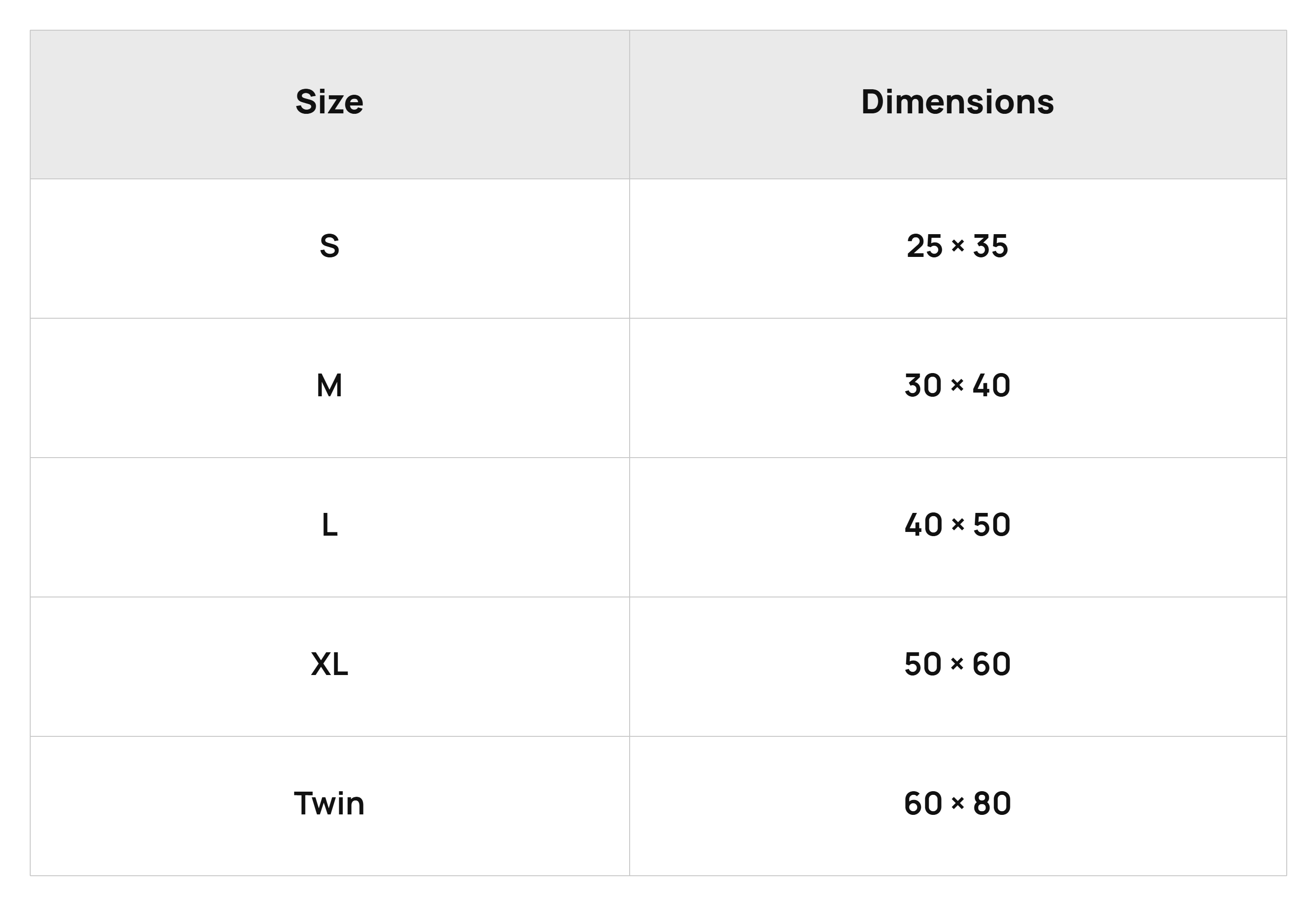 Size Chart