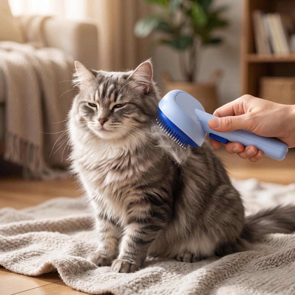 Self Cleaning Slicker And Deshedding Brush For Gentle Pet Grooming