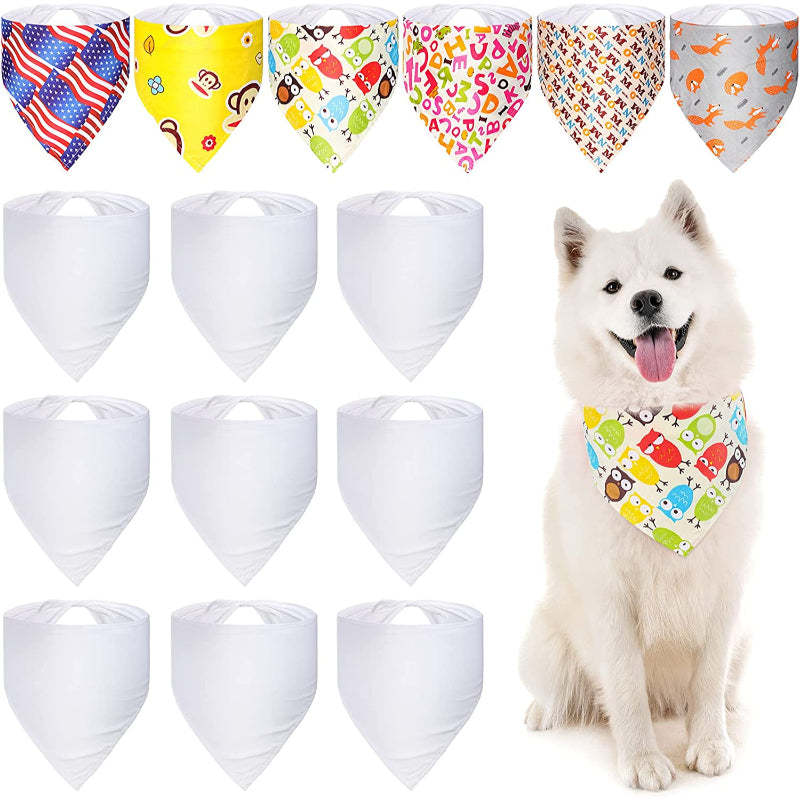 Sublimation Pet Bandana Heat Transfer Washable Triangle Dog Scarf-Paw Print Pad