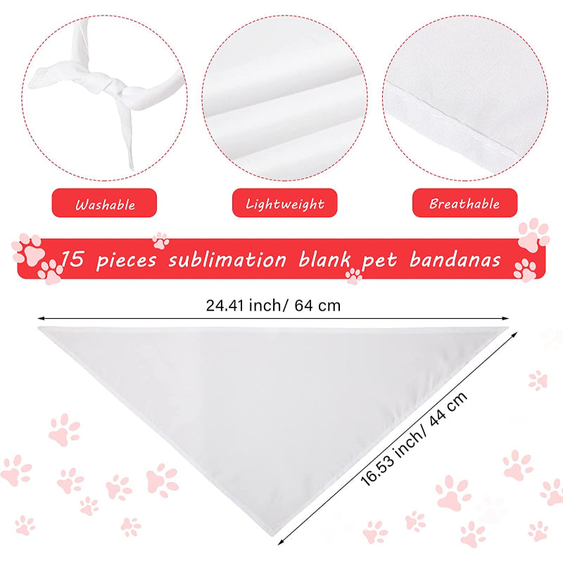 Sublimation Pet Bandana Heat Transfer Washable Triangle Dog Scarf-Paw Print Pad