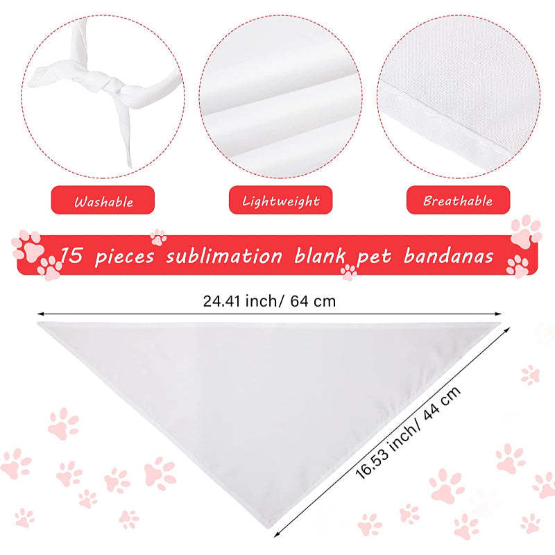 Sublimation Pet Bandana Heat Transfer Washable Triangle Dog Scarf-Paw Print Pad