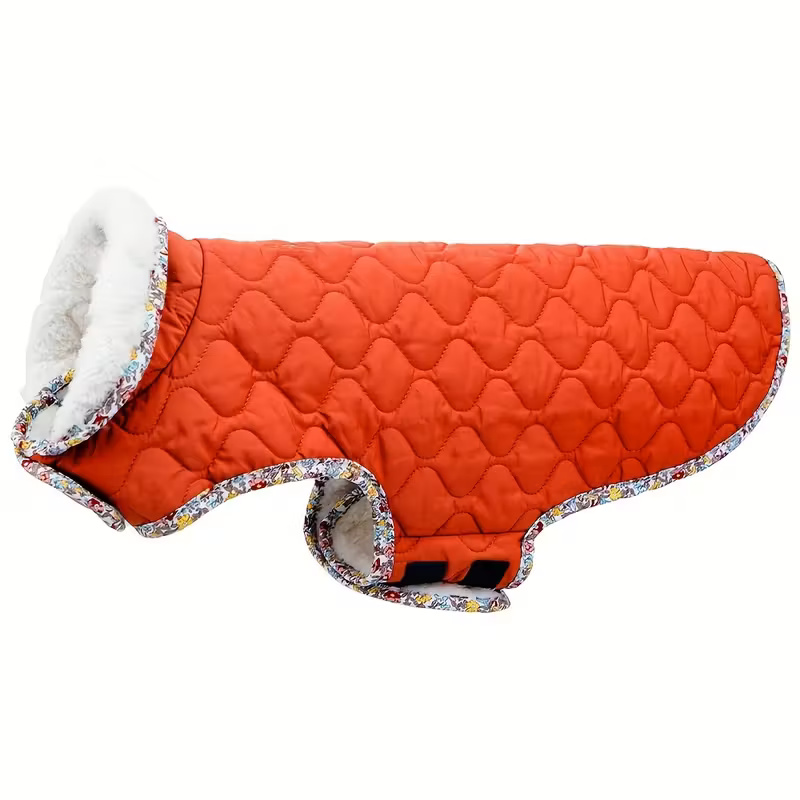 Winter Dog Coat With Plush Lining And Adjustable Straps