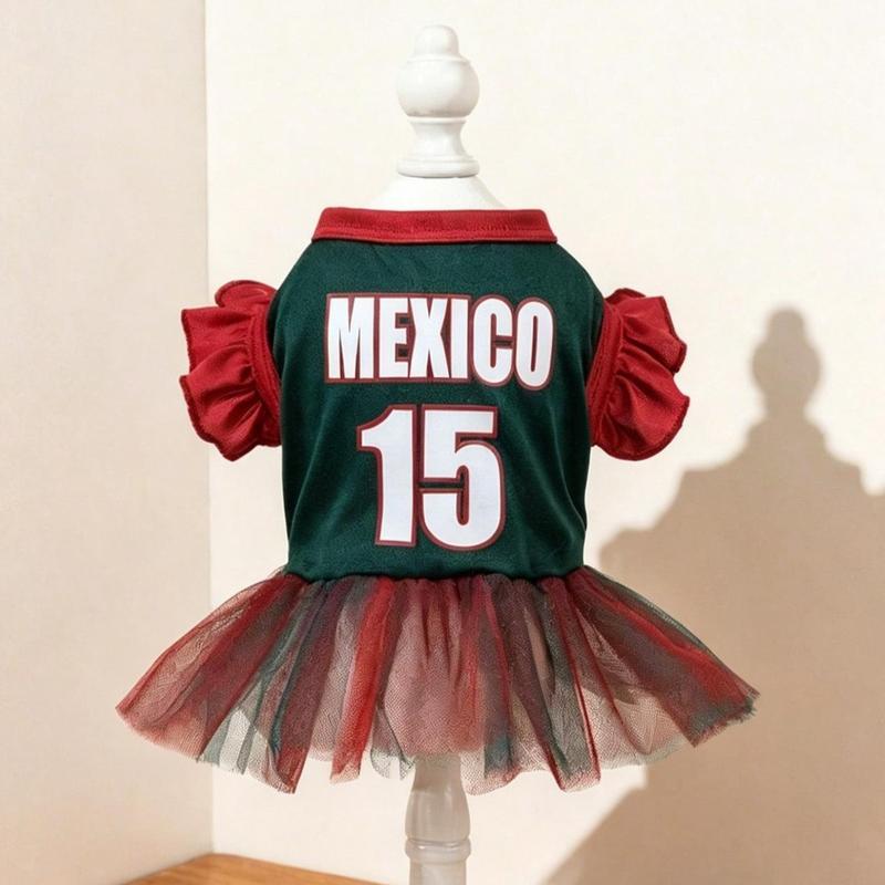 Mexico Team Soccer Fans Skirt Outfit For Pets