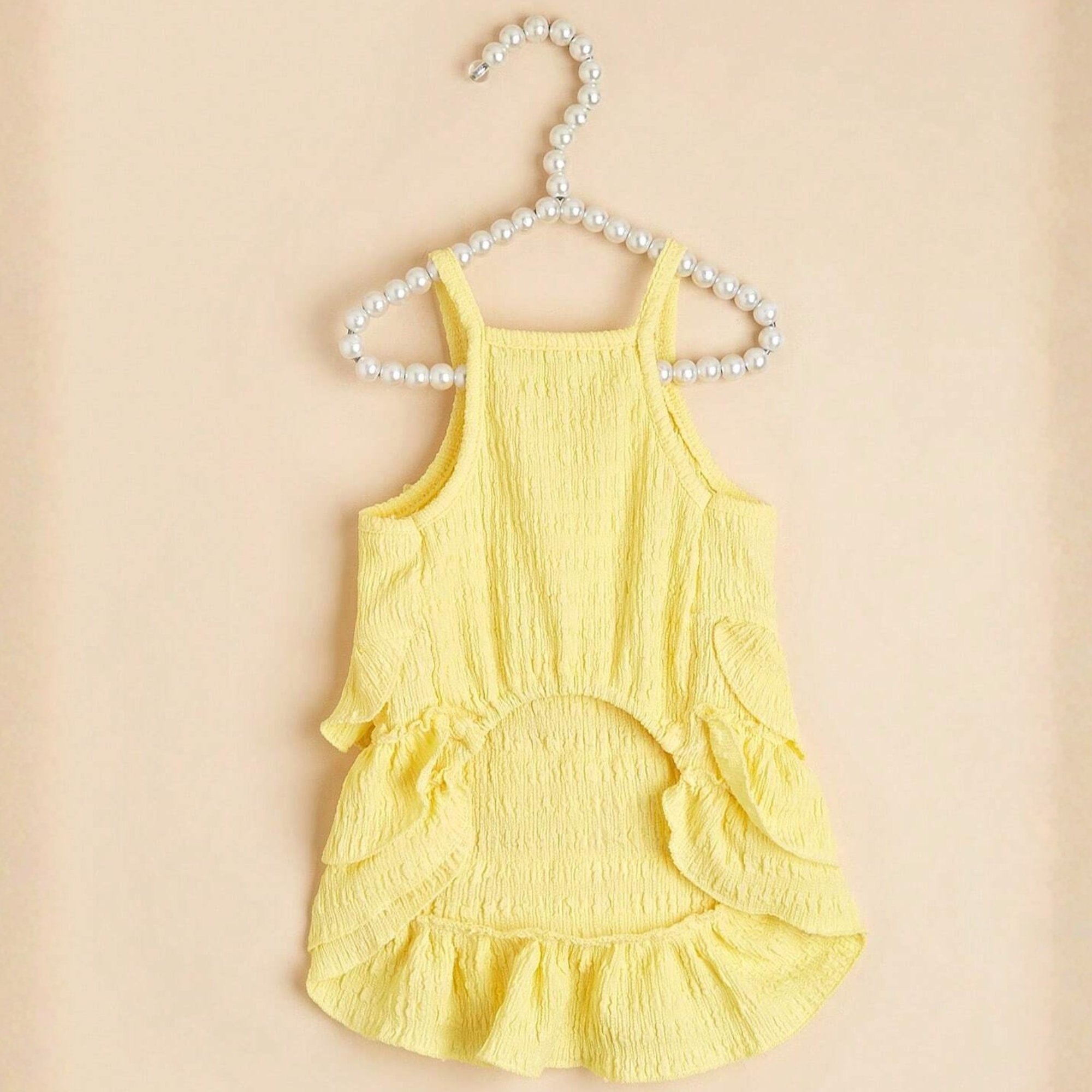 Candy Layered Pet Dress With Bow And Ruffle Soft Outfit