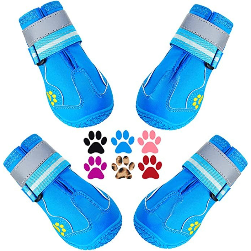 Dog Shoes For Large Dogs For Winter Snowy Day Anti Slip Sole-Paw Print Pad