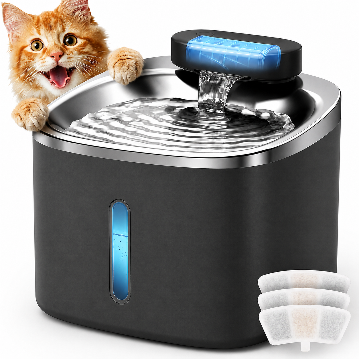 Wireless 118oz Automatic Cat Water Fountain With Motion Sensor And Low Noise