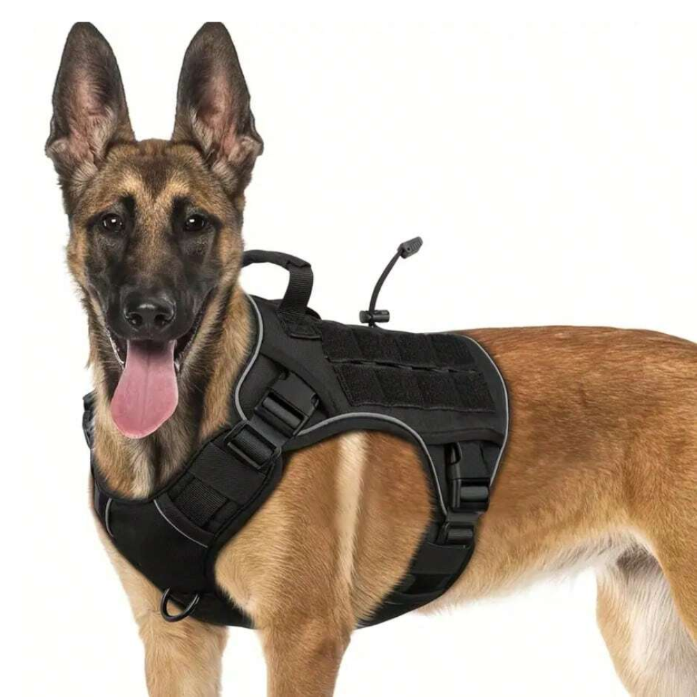 Adjustable No Pull Tactical Dog Harness With Durable Handle For Large Dogs