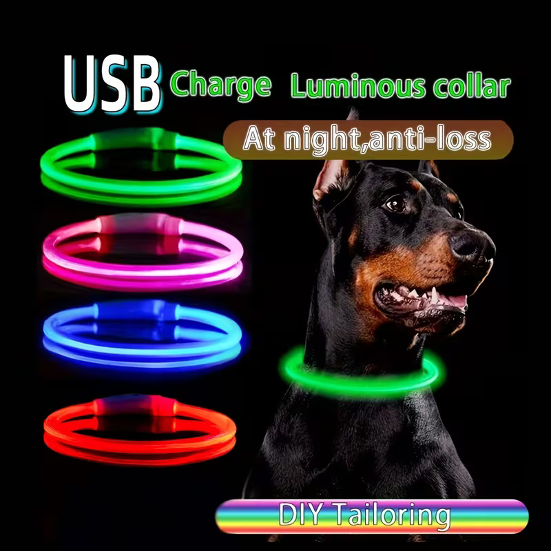 Luminous Dog Collar With ABS Material And LED Lighting