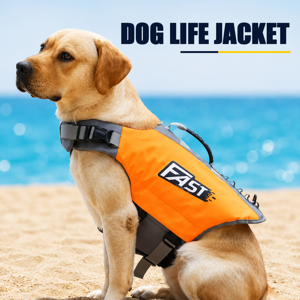 Adjustable Waterproof Dog Life Jacket Swim Vest With Reflective Strips
