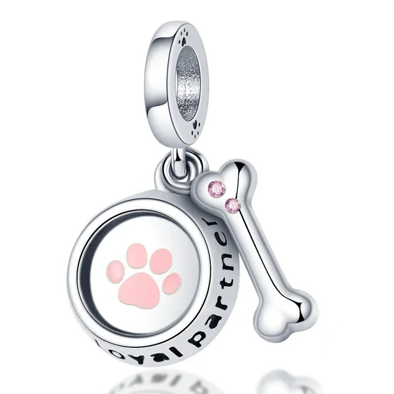 Paw and Animal Shape Charm Beads-Paw Print Pad