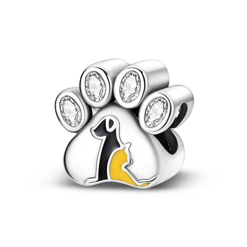 Paw and Animal Shape Charm Beads-Paw Print Pad