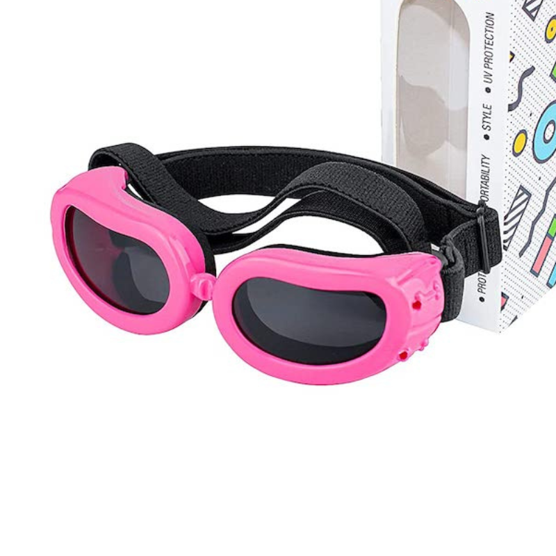 Dog Sunglasses Small Breed Dogs Goggles UV Protection Eye Wear Windproof Anti-Fog Pet Glasses For Doggy About Over 5lbs, White-Paw Print Pad