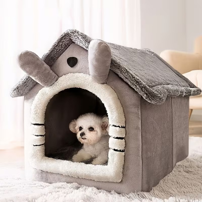Soft Polyester Pet House For Cats And Dogs With Washable Cushion