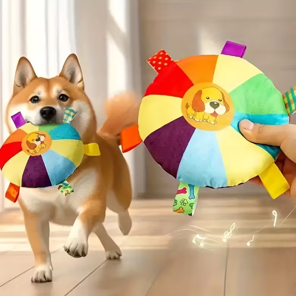 Plush Flying Disc Dog Toy