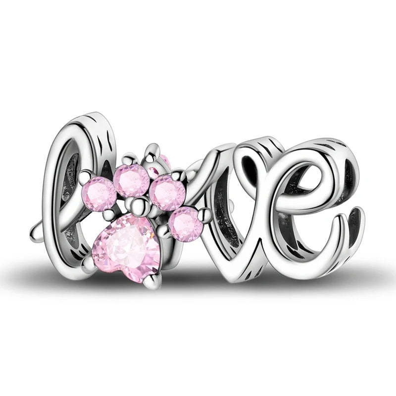 Paw and Animal Shape Charm Beads-Paw Print Pad