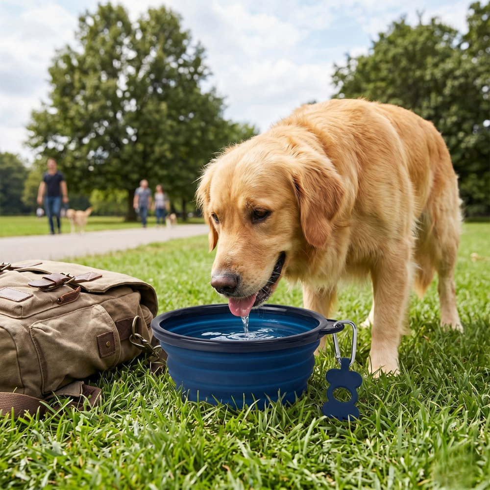Silicone Collapsible Portable Water Bowl For Dogs