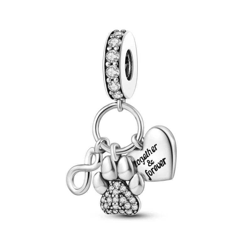 Paw and Animal Shape Charm Beads-Paw Print Pad