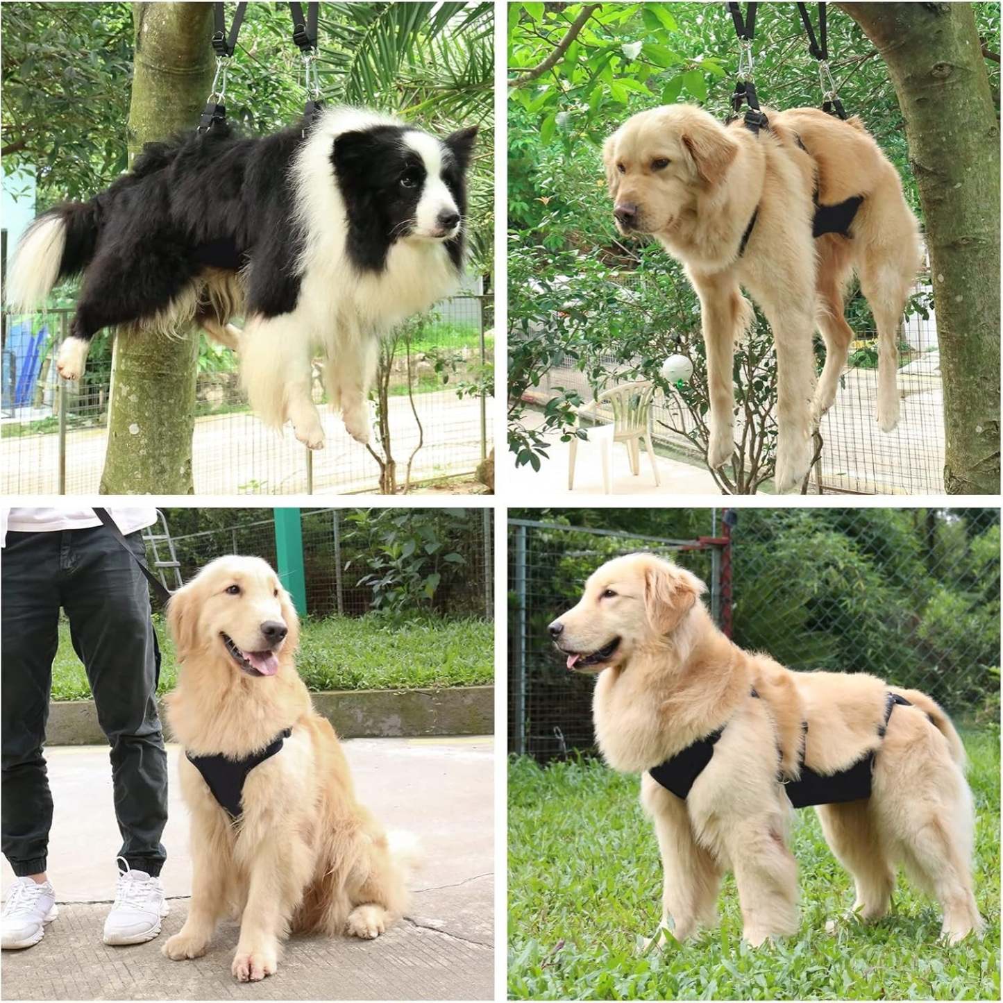 2 In 1 Multifunctional Pet Grooming Hammock And Harness Set-Paw Print Pad